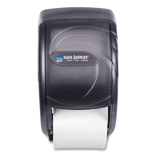 SJMR3590TBK Duett Standard Bath Tissue Dispenser, Oceans, 7.5 x 7 x 12.75, Transparent Black Pearl San Jamar