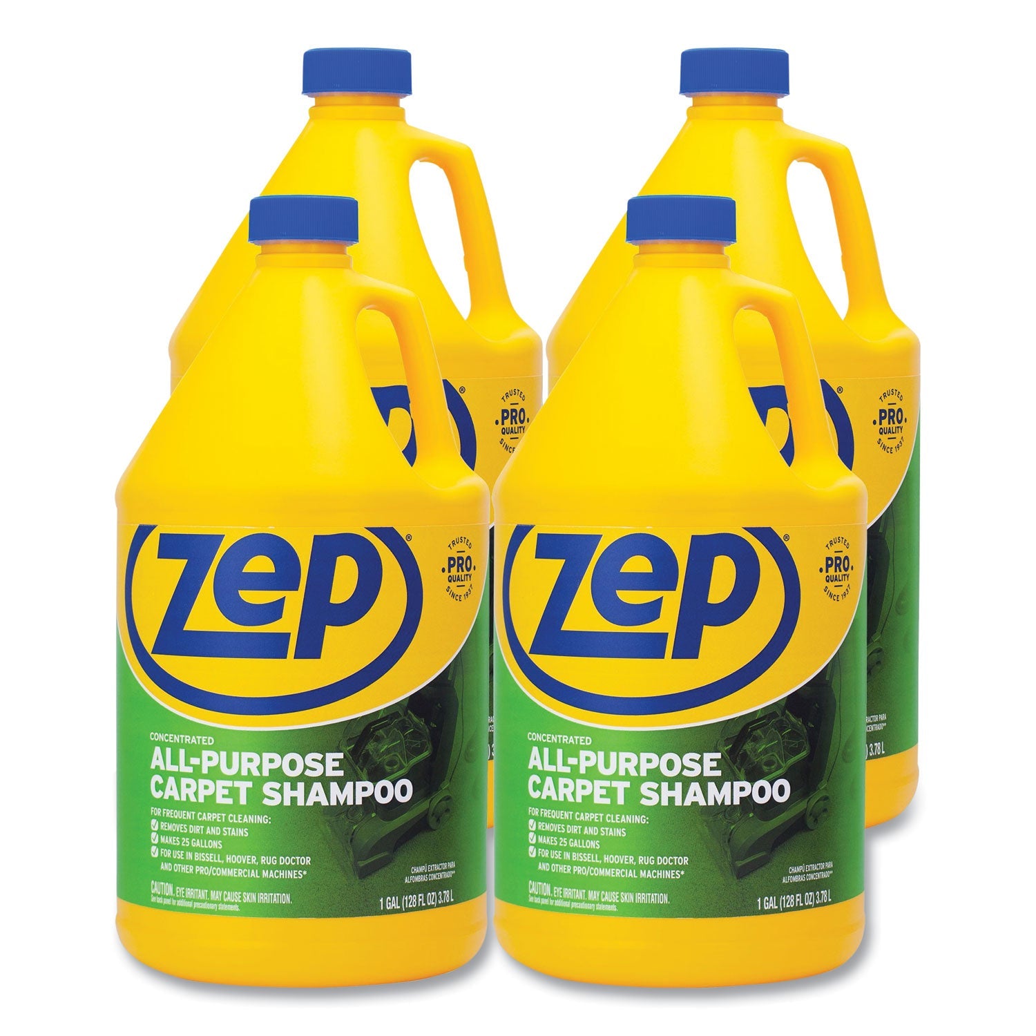 ZPEZUCEC128CT Concentrated All-Purpose Carpet Shampoo, Unscented, 1 gal, 4/Carton Zep Commercial