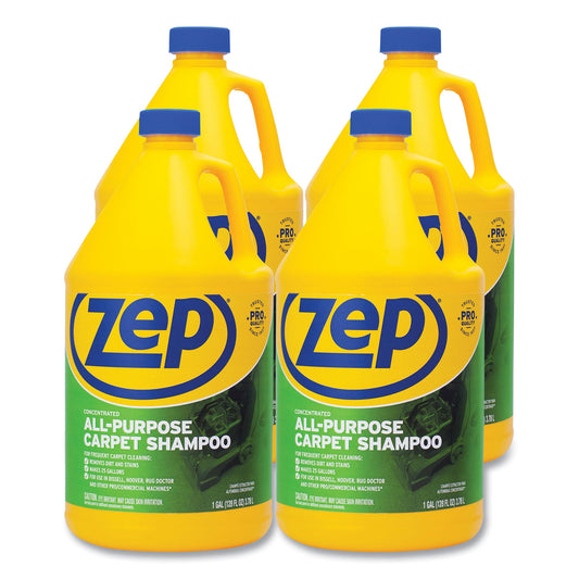 ZPEZUCEC128CT Concentrated All-Purpose Carpet Shampoo, Unscented, 1 gal, 4/Carton Zep Commercial