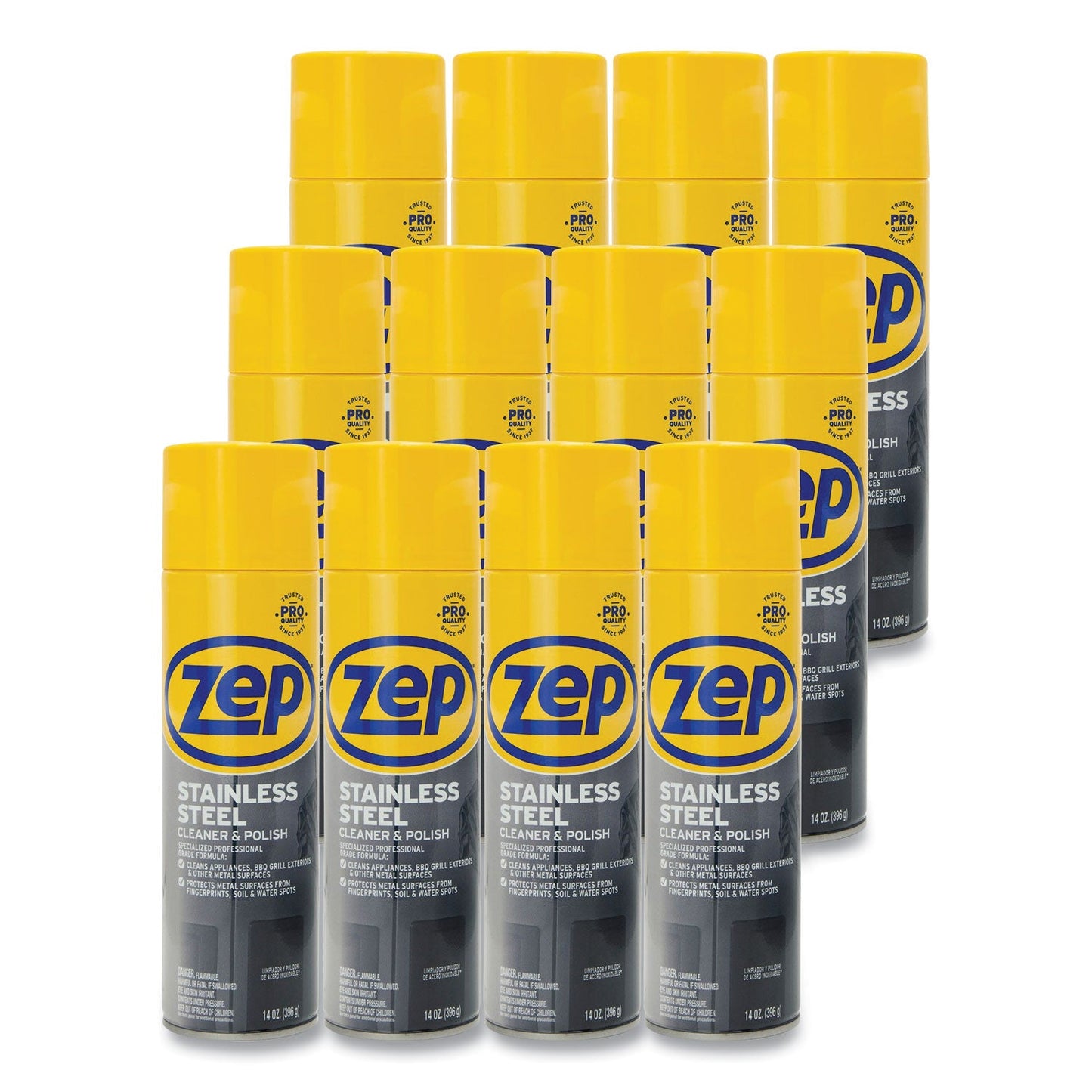 ZPEZUSSTL14CT Stainless Steel Polish, 14 Oz Aerosol Spray, 12/carton Zep Commercial