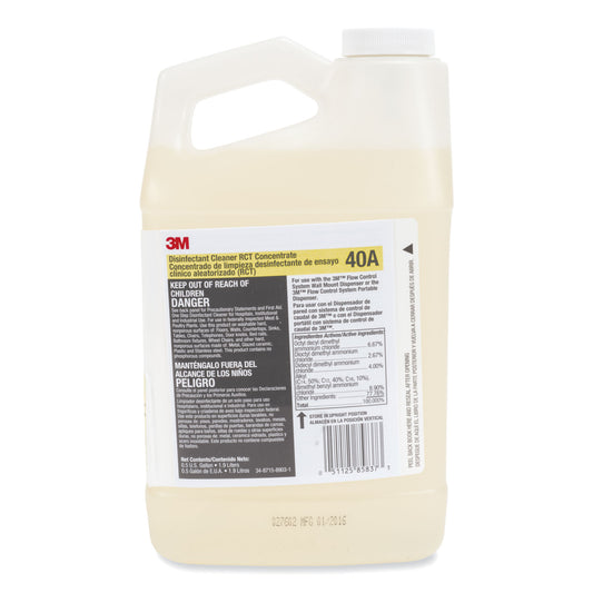 MMM40A Disinfectant Cleaner Rct Concentrate, 0.5 Gal Bottle, Fragrance-Free, 4/carton MMM