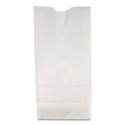BAGGW2500 Grocery Paper Bags, 2# Size, 30# Basis Weight, 4.13" x 2.63" x 7.88", White, 500/Bundle