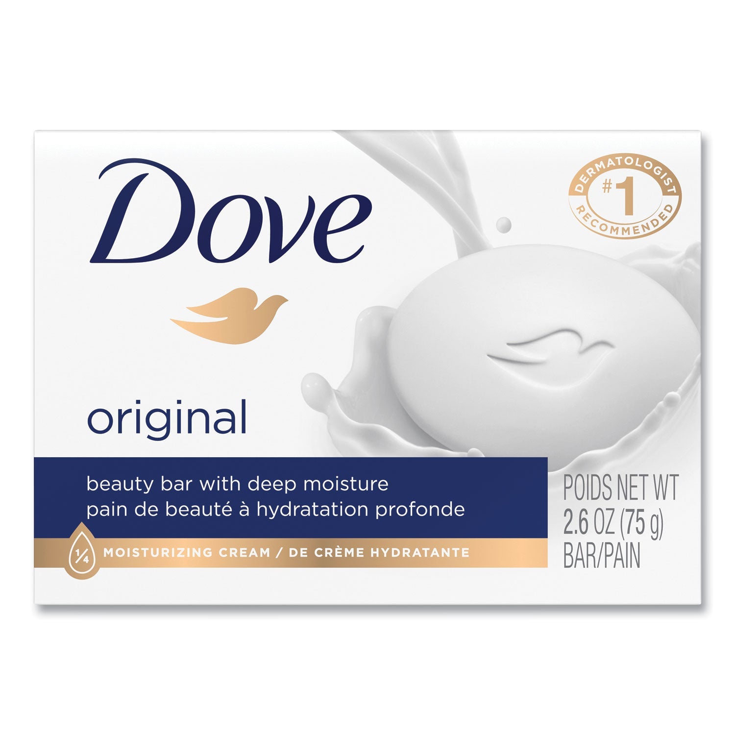 UNI61073CT White Beauty Bar, Light Scent, 2.6 Oz, 36/carton Dove