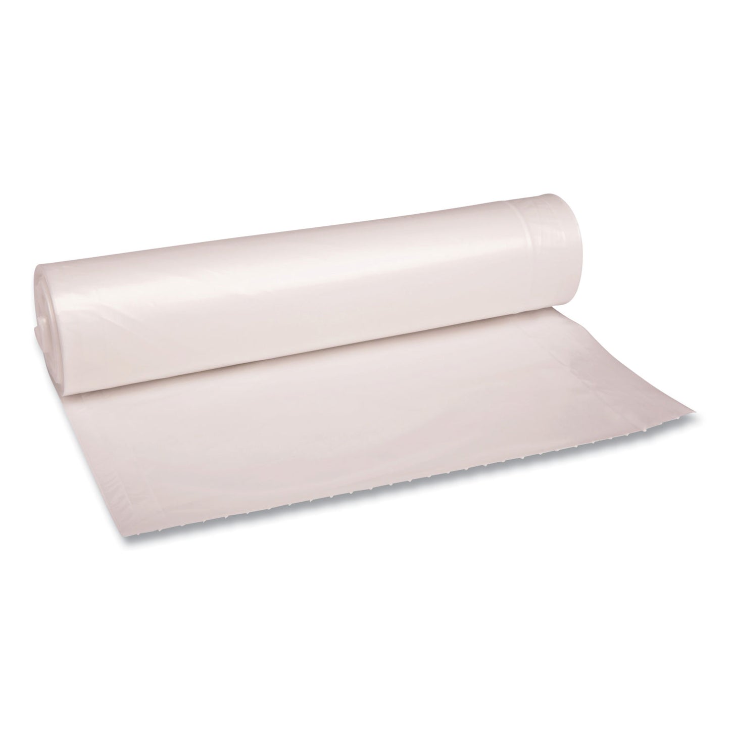 BWK532 Recycled Low-Density Polyethylene Can Liners, 56 gal, 1.1 mil, 43" x 47", Clear, Perforated, 10 Bags/Roll, 10 Rolls/Carton