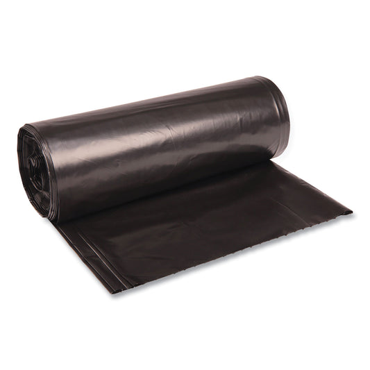 BWK526 Recycled Low-Density Polyethylene Can Liners, 60 gal, 1.8 mil, 38" x 58", Black, Perforated, 10 Bags/Roll, 10 Rolls/Carton Boardwalk