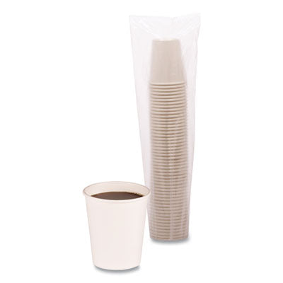 BWKWHT8HCUP Paper Hot Cups, 8 oz, White, 50/Sleeve, 20 Sleeves/Carton