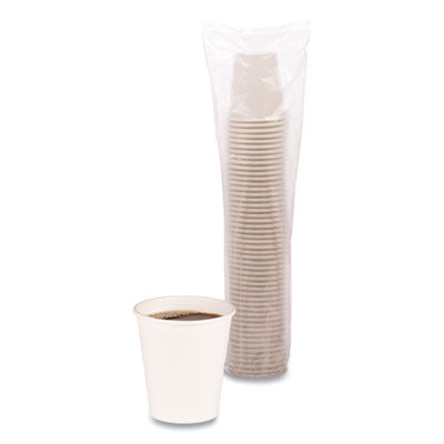 BWKWHT10HCUP Paper Hot Cups, 10 oz, White, 50/Sleeve, 20 Sleeves/Carton