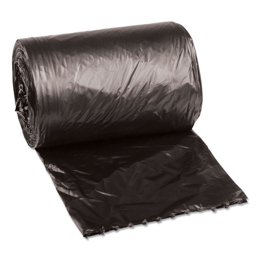 BWK1717L Low-Density Waste Can Liners, 4 gal, 0.35 mil, 17" x 17", Black, Perforated Roll, 50 Bags/Roll, 20 Rolls/Carton