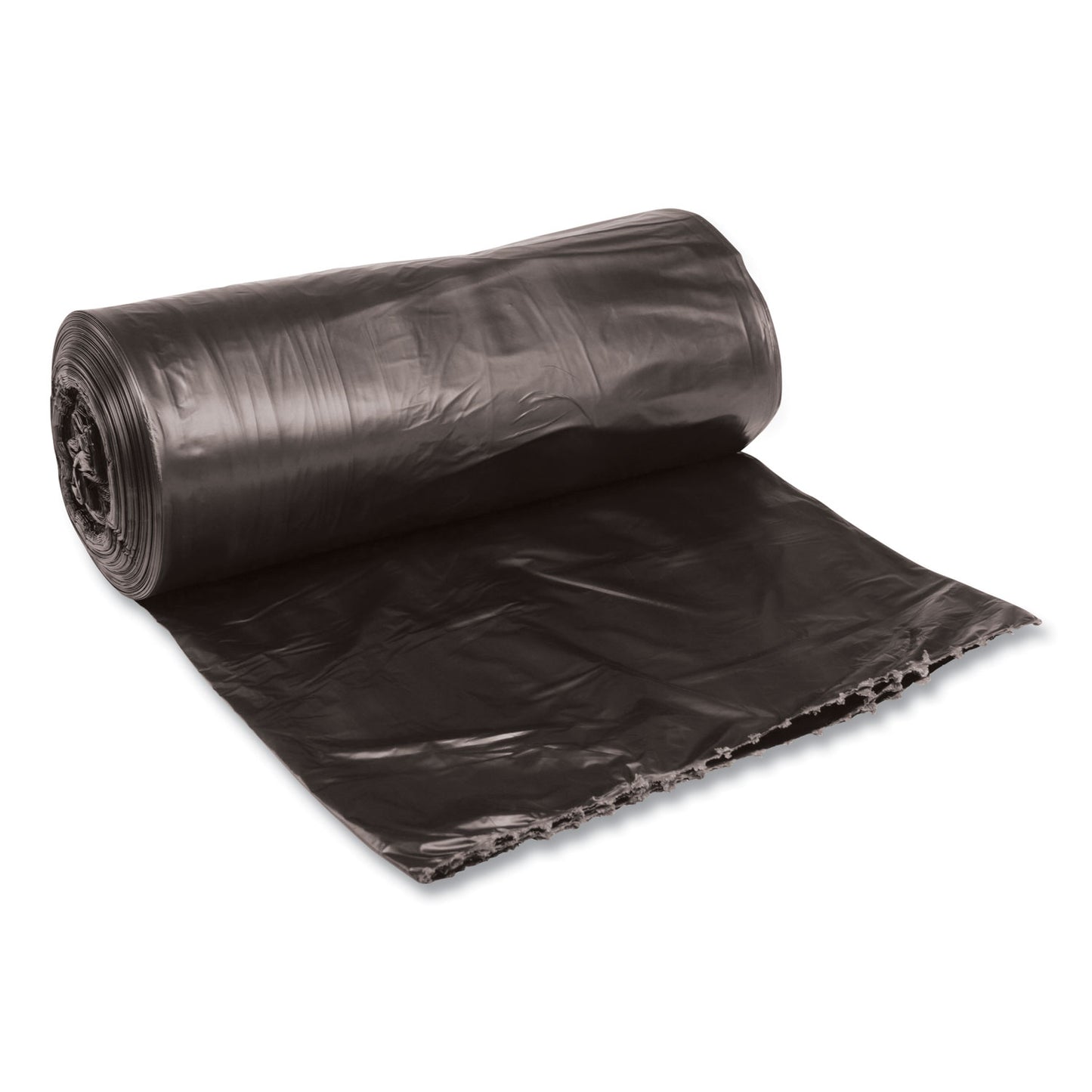 BWK3339H Low-Density Waste Can Liners, 33 gal, 0.5 mil, 33" x 39", Black, Perforated Roll, 25 Bags/Roll, 8 Rolls/Carton