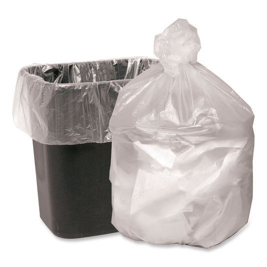WBIWHD2423 Can Liners, 10 gal, 7.87 mic, 24" x 24", Natural, 25 Bags/Roll, 20 Rolls/Carton