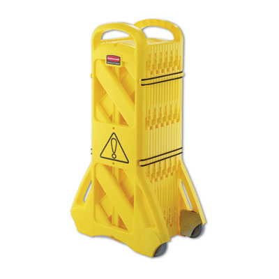 RCP9S1100YEL Portable Mobile Safety Barrier, Plastic, 13 ft x 40", Yellow