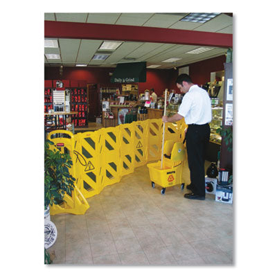RCP9S1100YEL Portable Mobile Safety Barrier, Plastic, 13 ft x 40", Yellow