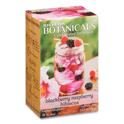 BTC39000 Botanicals Blackberry Raspberry Hibiscus Cold Water Herbal Infusion, 0.7 Oz Tea Bag, 18/box