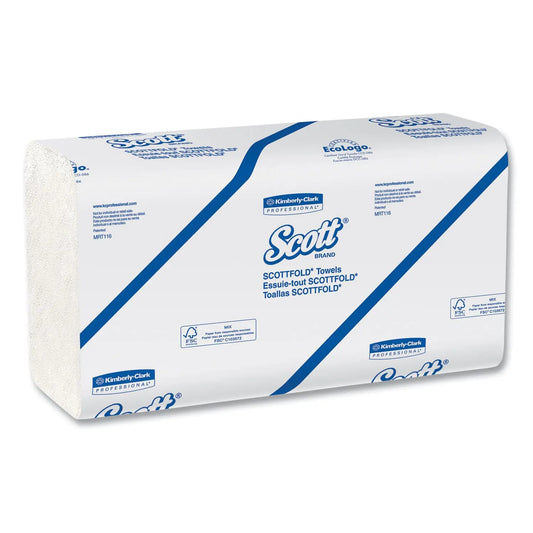 KCC45957 Essential Low Wet Strength Multi-Fold Towels, 1-Ply, 9.4 x 12.4, White, 175/Pack, 25 Packs/Carton Scott