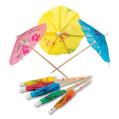 RPPRP144 Cocktail Parasols, 3", Assorted, 144/box, 50 Boxes/carton