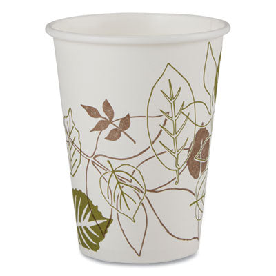 DXE2342WS Pathways Paper Hot Cups, 12 oz, White/Brown, 25/Bag, 20 Bags/Carton