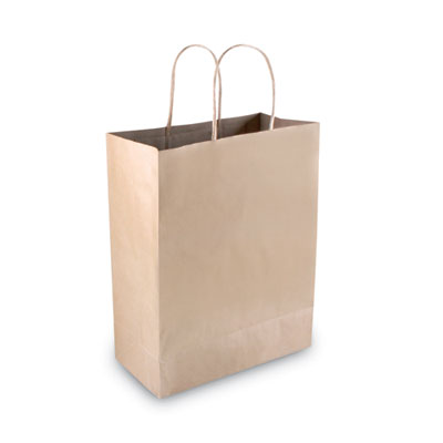 COS091565 Premium Shopping Bag, Rope Handles, 10" x 4.5" x 13", Kraft, 50/Box