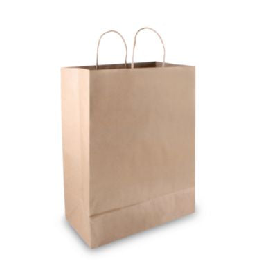 COS091566 Premium Shopping Bag, Rope Handles, 12" x 6.5" x 17", Kraft, 50/Box
