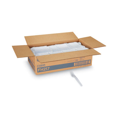DXEFH217 Plastic Cutlery, Heavyweight Fork, White, 1,000/Carton