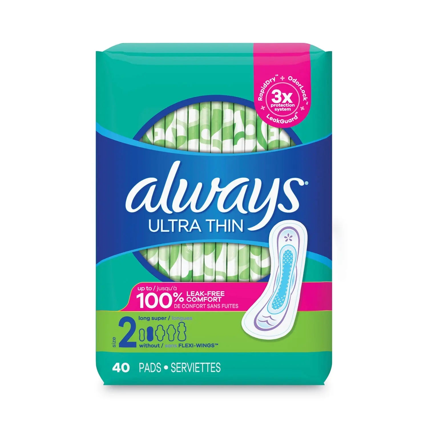 PGC12853PK Ultra Thin Pads, Super Long 10 Hour, 40/pack Always