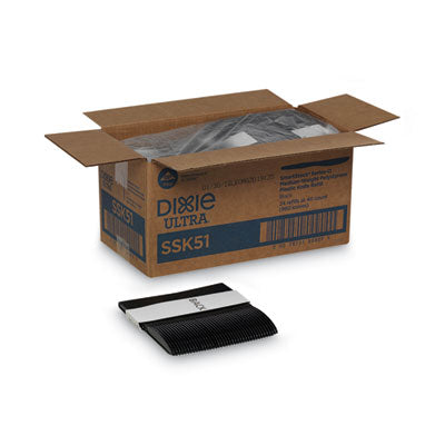 DXESSK51 SmartStock Plastic Cutlery Refill, Series-O, Mediumweight Knife, Black, 40/Pack, 24 Packs/Carton