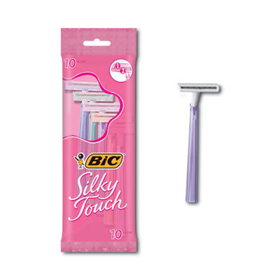 BICSTWP101 Silky Touch Women's Disposable Razor, 2 Blades, Assorted Colors, 10/pack BIC CORP.