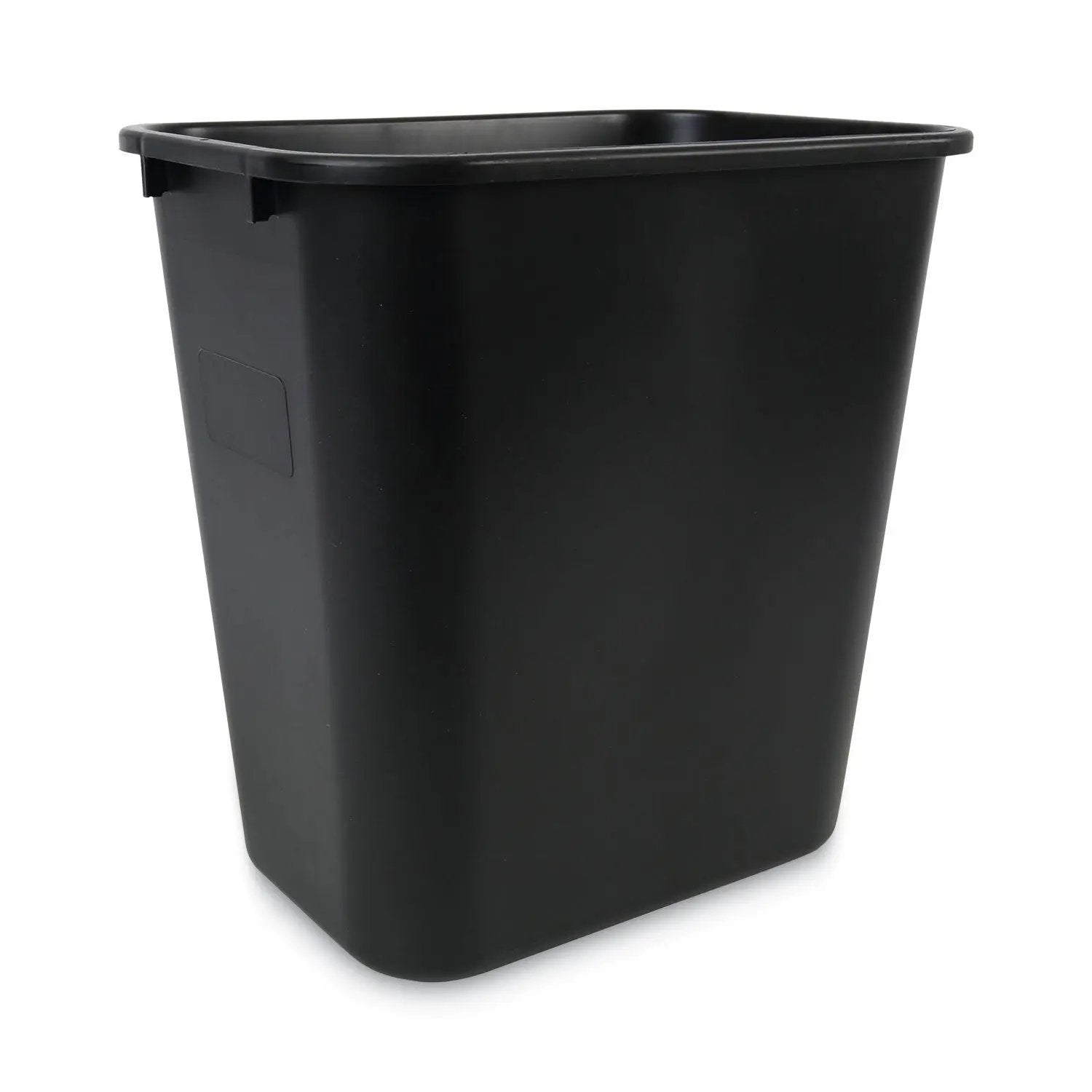 BWK28QTWBBLA Soft-Sided Wastebasket, 28 qt, Plastic, Black Boardwalk