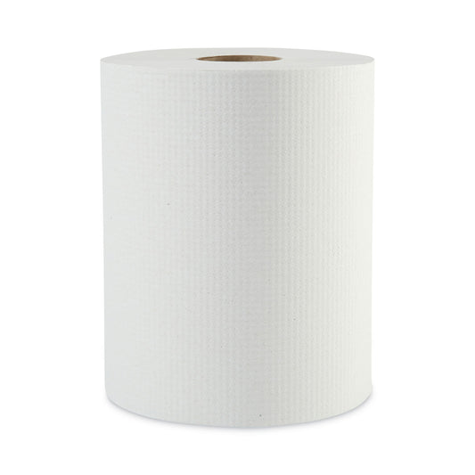 BWK6261B Hardwound Paper Towels, 1-Ply, 8" X 600 Ft, White, 2" Core, 12 Rolls/carton