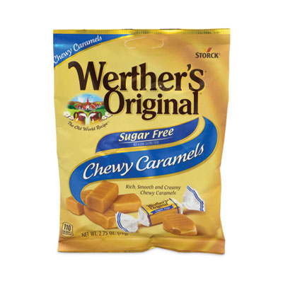 GRR30201006 Sugar Free Chewy Caramel Candy, 2.75 oz Bag, 3/Pack
