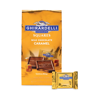 GRR30001034 Milk Chocolate and Caramel Chocolate Squares, 9.04 oz Bags, 2 Bags/Pack
