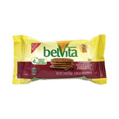 GRR22000507 belVita Breakfast Biscuits, Cinnamon Brown Sugar, 1.76 oz Pack, 25 Packs/Carton