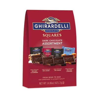 GRR30001037 Squares Premium Dark Chocolate Assortment, 14.86 oz Bag