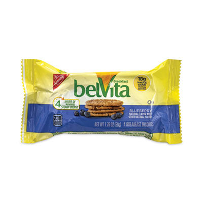 GRR22000506 belVita Breakfast Biscuits, Blueberry, 1.76 oz Pack, 25 Packs/Carton