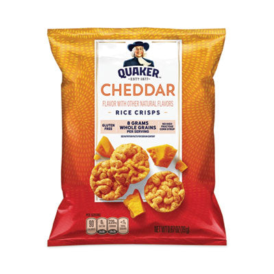 GRR29500051 Rice Crisps, Cheddar Cheese, 0.67 oz Bag, 60 Bags/Carton
