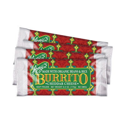 GRR90300142 Cheddar Cheese, Bean and Rice Burrito, 6 oz Pouch, 4/Carton