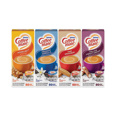 GRR28300012 Liquid Coffee Creamer, French Vanilla/Hazelnut/Italian Sweet Cream/Original, 0.38 oz Mini Cups, 200/Carton
