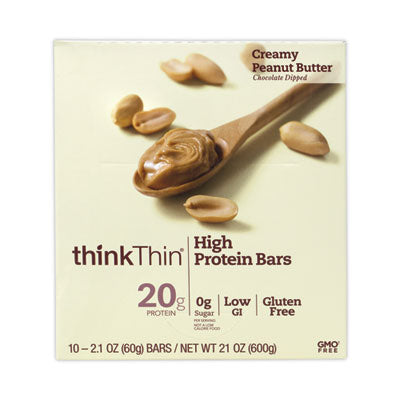 GRR30700113 High Protein Bars, Creamy Peanut Butter, 2.1 oz Bar, 10 Bars/Carton