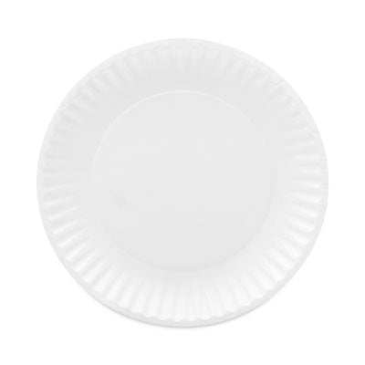 AJMCP9GOAWH Coated Paper Plates, 9" Dia, White, 100/pack, 12 Packs/carton