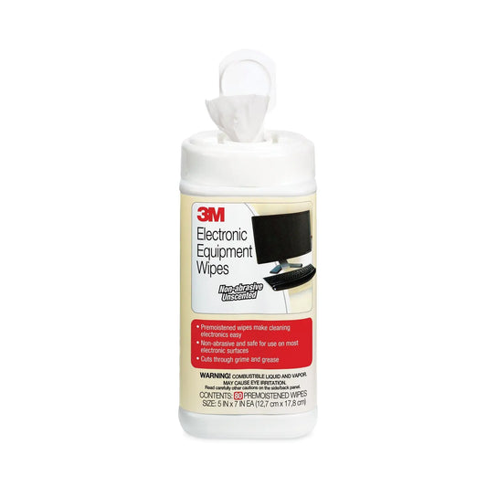 MMMCL610 Electronic Equipment Cleaning Wipes, 1-Ply, 5.5 x 6.75, Unscented, White, 80/Canister MMM