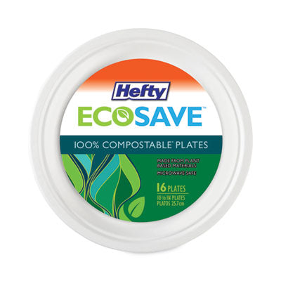 RFPD77300 ECOSAVE Tableware, Plate, Sugarcane, 6.75" dia, White, 30/Pack, 12 Packs/Carton