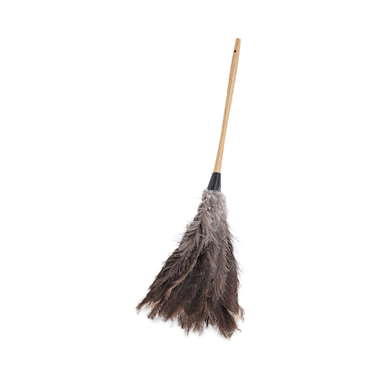BWK31FD Professional Ostrich Feather Duster, 16" Wood Handle, 12" Gray Bristle