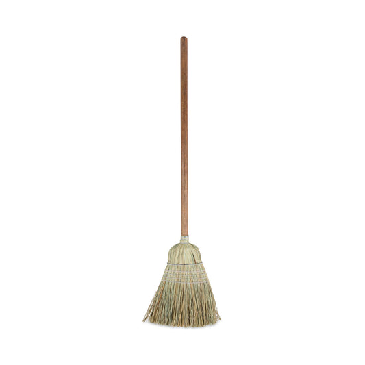 BWKBR10002 Corn/fiber Brooms, Corn/synthetic Fiber Bristles, 60" Overall Length, Gray/natural, 6/carton