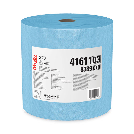KCC41611 X70 Cloths, Jumbo Roll, 12.4 x 12.2, Blue, 820/Roll