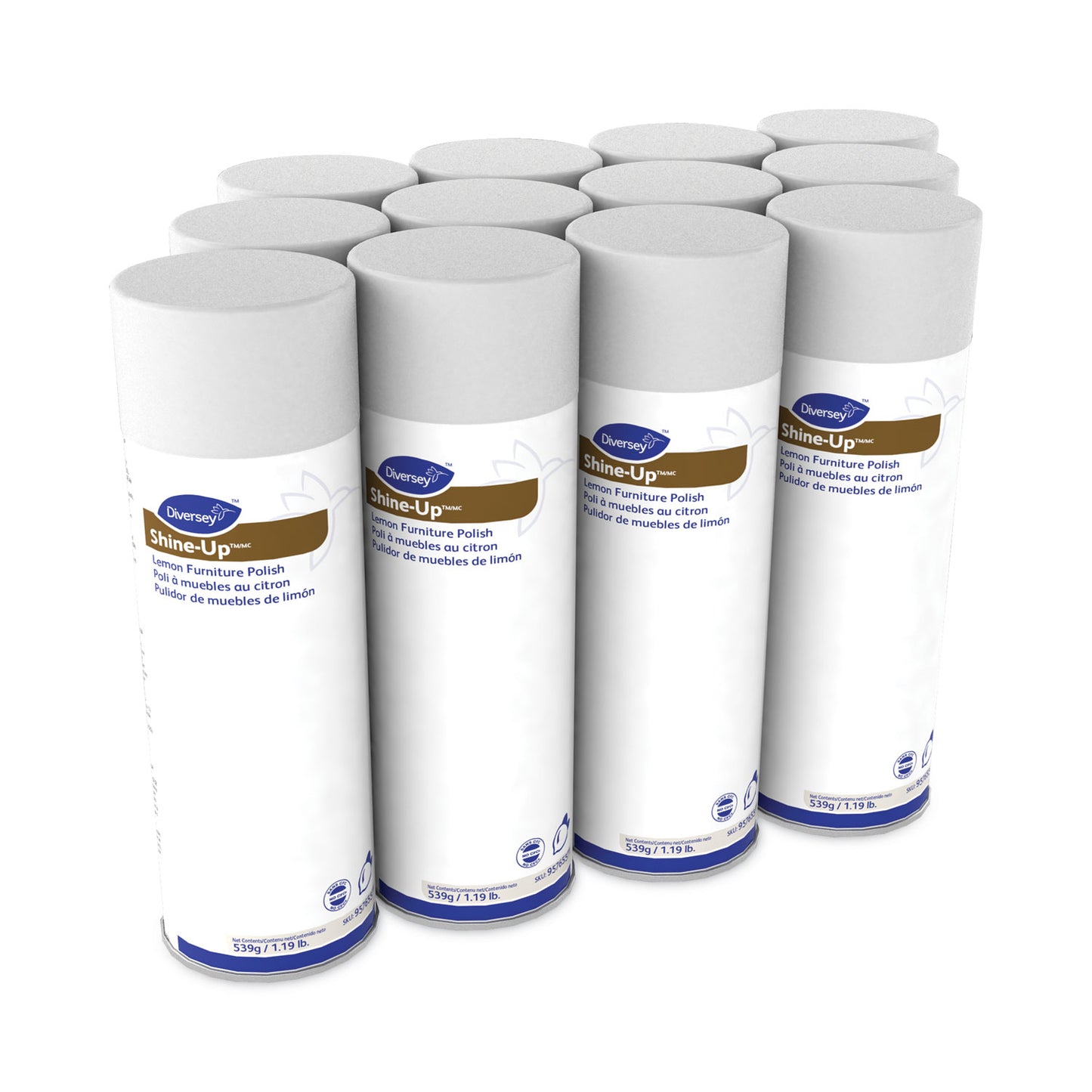 DVO95765571 Shine-Up Furniture Cleaner, Lemon Scent, 13.8 oz Aerosol Spray, 12/Carton