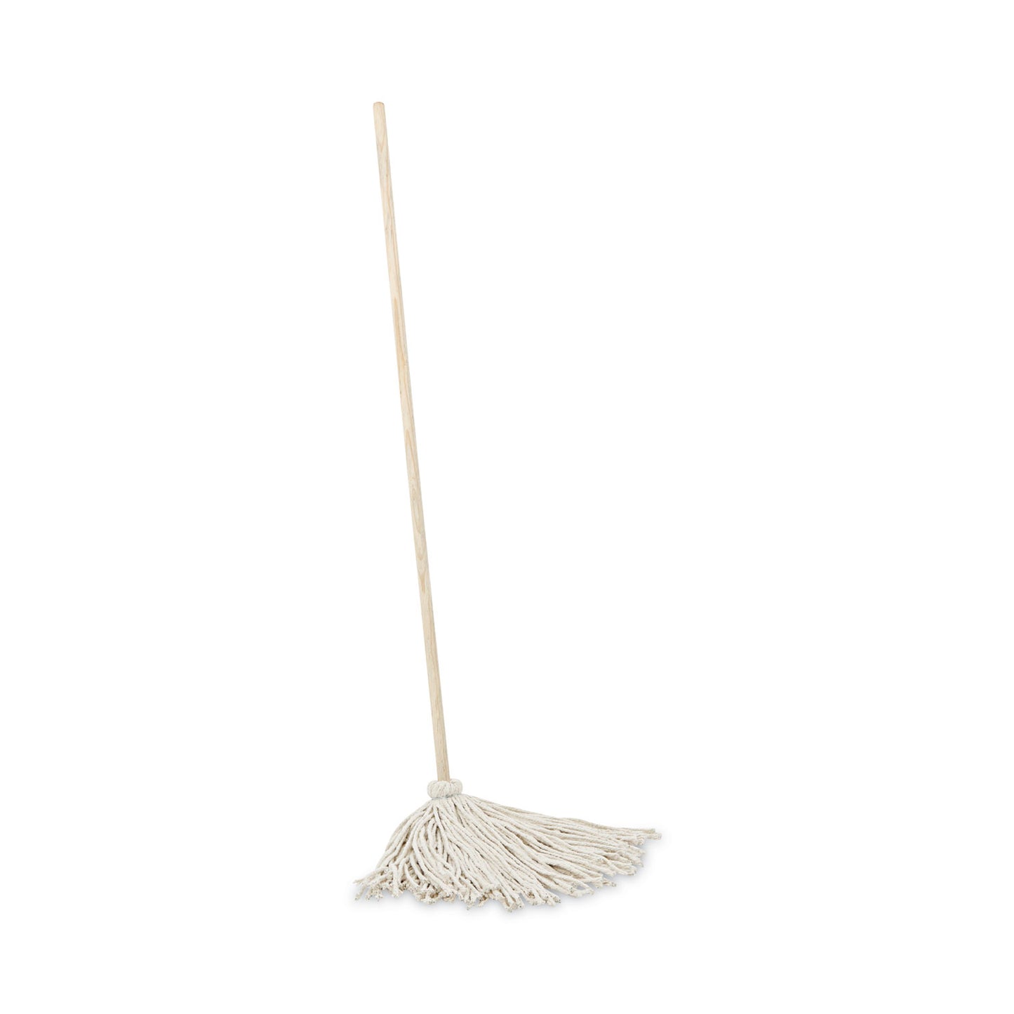 BWK116C Handle/Deck Mops, #16 White Cotton Head, 48" Natural Wood Handle