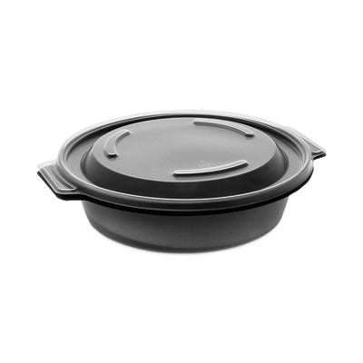 PCT0CN8071600BL EarthChoice MealMaster Container with Lid, 16 oz, 7 x 7 x 1.8, Black/Clear, Plastic, 252/Carton