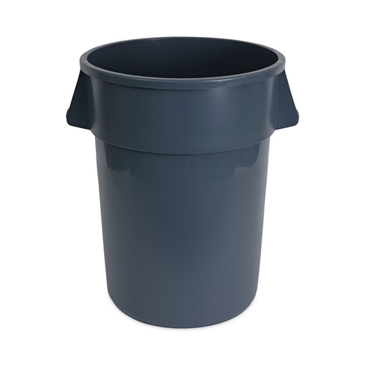 BWK44GLWRGRA Round Waste Receptacle, 44 gal, Plastic, Gray