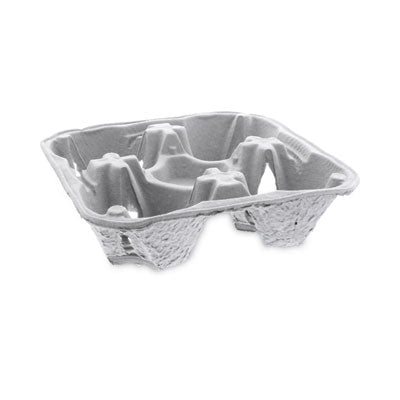 PCTM510032 EarthChoice Carry-Safe Beverage Carrier, 8 oz to 32 oz, Four Cups + Food Tray, Natural, 300/Carton PACTIV EVERGREEN CORPORATION