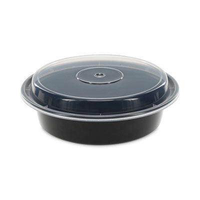 PCTNC723B Newspring VERSAtainer Microwavable Containers, 24 oz, 7" Diameter, Black/Clear, Plastic, 150/Carton PACTIV EVERGREEN CORPORATION