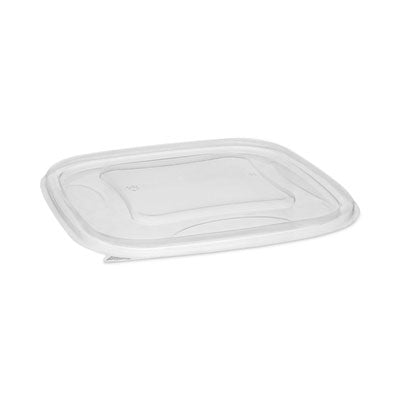 PCTSACLF07 EarthChoice Square Recycled Bowl Flat Lid, 7.38 x 7.38 x 0.26, Clear, Plastic, 300/Carton